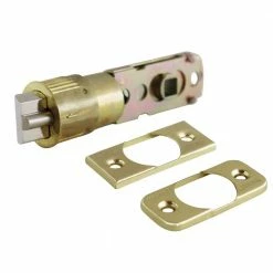 Best Sale π Premier Lock Universal Brass 6-Way Entry Latch with 2 Faceplates (Rectangular and Radial Corner) π