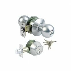 Buy ⌛ Premier Lock Stainless Steel Grade-3 Entry Door Knob Combo Lock Set with Deadbolt and 12 SC1 Keys Total, (2-Pack, Keyed Alike) ⭐ -Premier Lock Sales premier lock door lock combo packs gr3ed03c 2 40 1000