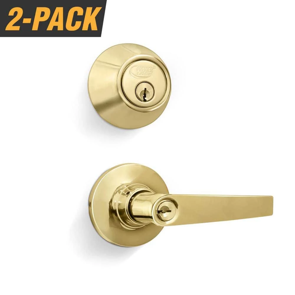 Outlet β€οΈ Premier Lock Polished Brass Entry Lock Set Door Lever Handle and Deadbolt Keyed Alike KW1 Keyway. 8 Total Keys, Keyed Alike by Set π 1 Outlet β€οΈ Premier Lock Polished Brass Entry Lock Set Door Lever Handle and Deadbolt Keyed Alike KW1 Keyway. 8 Total Keys, Keyed Alike by Set π