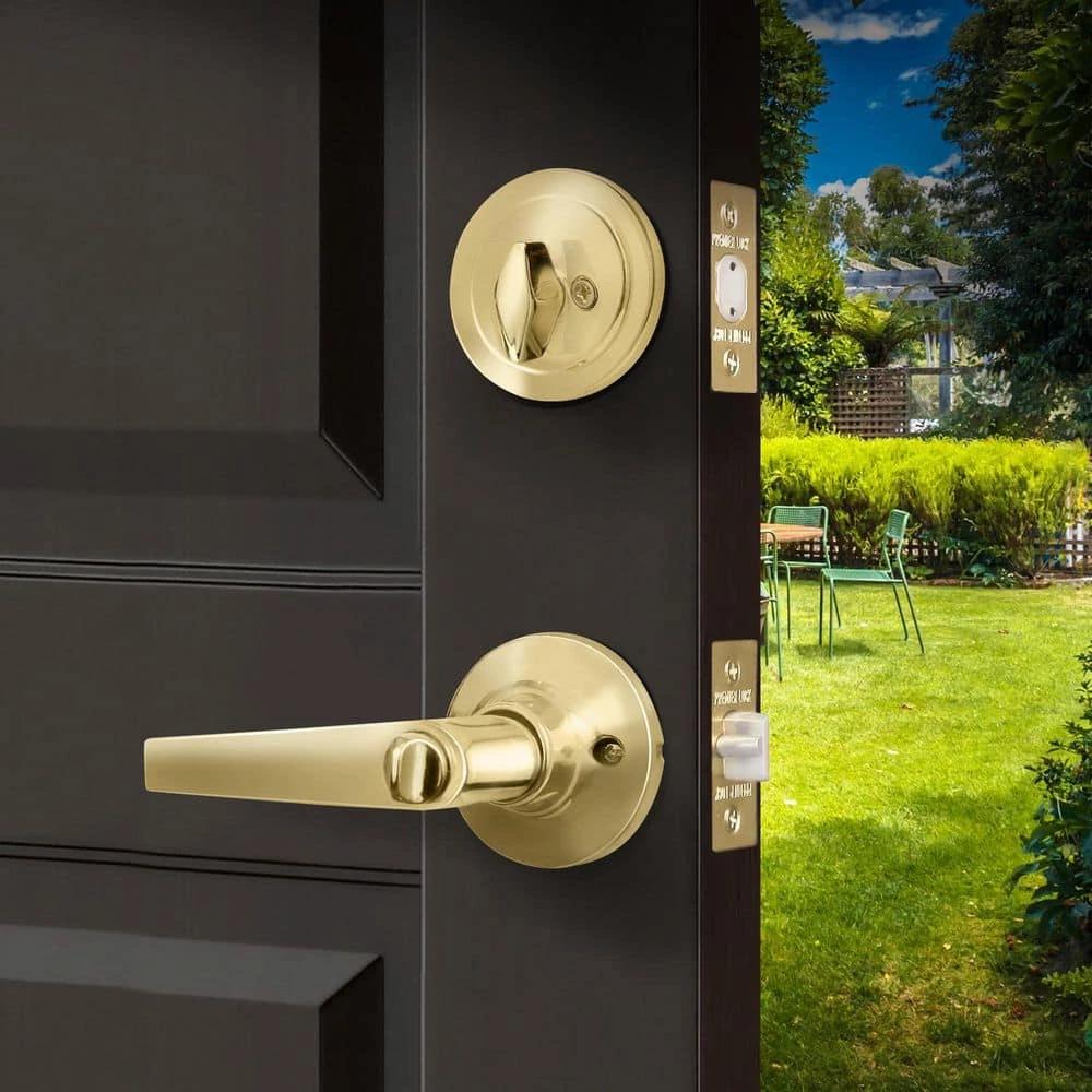 Outlet β€οΈ Premier Lock Polished Brass Entry Lock Set Door Lever Handle and Deadbolt Keyed Alike KW1 Keyway. 8 Total Keys, Keyed Alike by Set π 7 Outlet β€οΈ Premier Lock Polished Brass Entry Lock Set Door Lever Handle and Deadbolt Keyed Alike KW1 Keyway. 8 Total Keys, Keyed Alike by Set π - Image 7