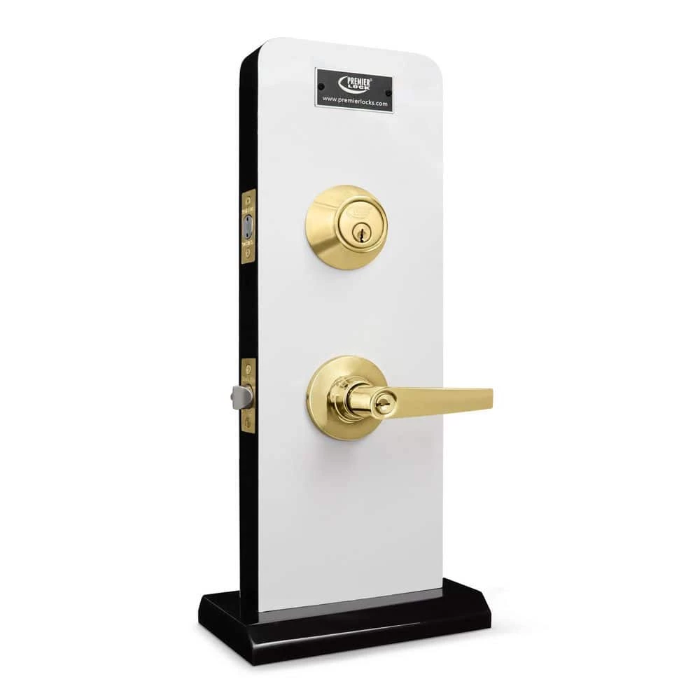 Cheap β Premier Lock Polished Brass Entry Lock Set Door Lever Handle and Deadbolt Keyed Alike KW1 Keyway. 24 Total Keys, Keyed Alike by Set π 3 Cheap β Premier Lock Polished Brass Entry Lock Set Door Lever Handle and Deadbolt Keyed Alike KW1 Keyway. 24 Total Keys, Keyed Alike by Set π - Image 3