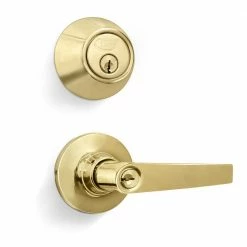 Top 10 ✔️ Premier Lock Polished Brass Entry Lock Set Door Lever Handle and Deadbolt Keyed Alike SC1 Keyway. 12 Total Keys, Keyed Alike by Set 👏