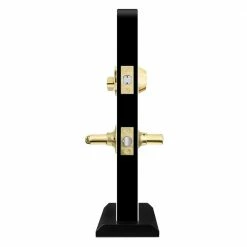 Flash Sale 👍 Premier Lock Polished Brass Entry Lock Set Door Lever Handle and Deadbolt Keyed Alike SC1 Keyway. 16 Total Keys, Keyed Alike by Set 😀 -Premier Lock Sales premier lock door lock combo packs led02c 4 1d 1000