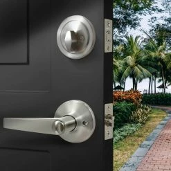 Outlet 🎁 Premier Lock Stainless Steel Entry Door Handle Combo Lock Setwith Deadbolt and 8 SC1 Keys Total (2-Pack, Keyed Alike) 👍 -Premier Lock Sales premier lock door lock combo packs led03c 2 40 1000