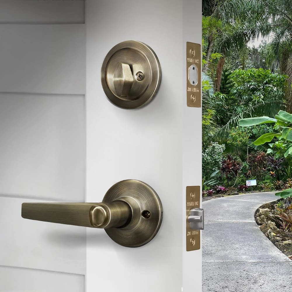 Buy ๐งจ Premier Lock Antique Brass Entry Door Handle Combo Lock Set with Deadbolt and 8 SC1 Keys Total (2-Pack, Keyed Alike) ๐ฏ 3 Buy ๐งจ Premier Lock Antique Brass Entry Door Handle Combo Lock Set with Deadbolt and 8 SC1 Keys Total (2-Pack, Keyed Alike) ๐ฏ - Image 3
