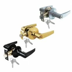 Outlet 🎉 Premier Lock Matte Black Light Commercial Duty Entry Door Lever Lock Set with 4 Keys Total, (2-Pack, Keyed Alike) ❤️ -Premier Lock Sales premier lock entry door handles lev11x 2 a0 1000