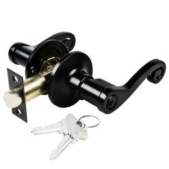 New 👏 Premier Lock Matte Black Light Commercial Duty Door Lever Lock Set with Decorative Handle and 12 Keys (6-Pack, Keyed Alike) 🔥