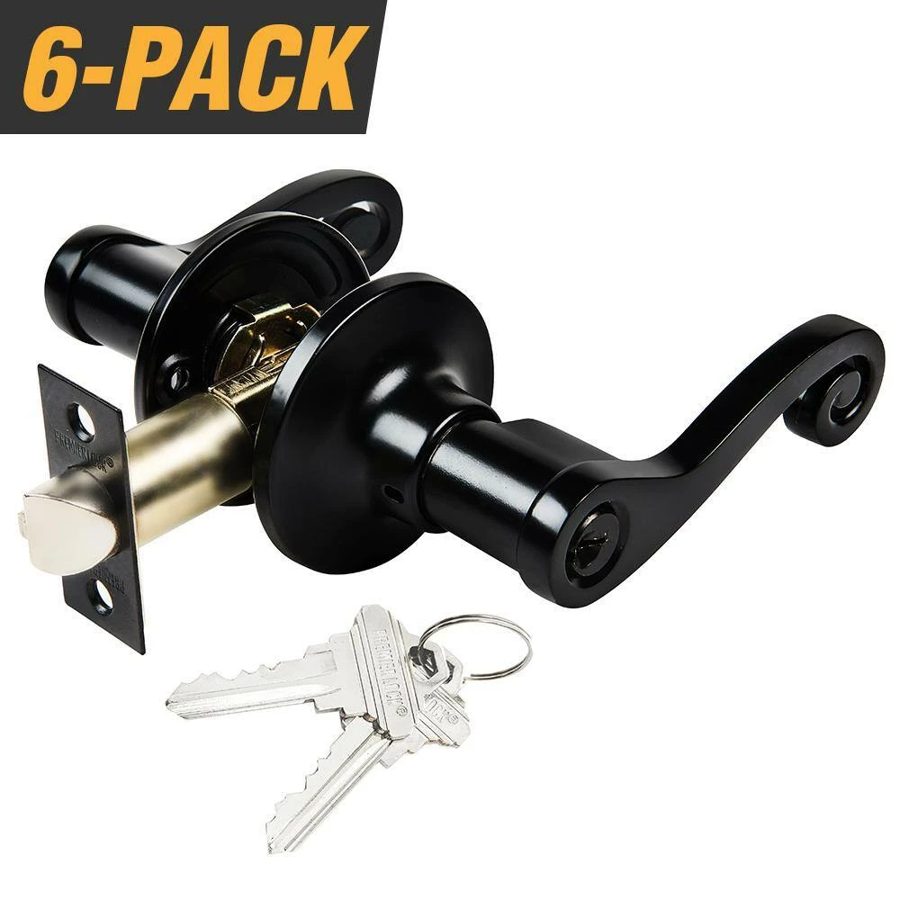 New 👏 Premier Lock Matte Black Light Commercial Duty Door Lever Lock Set with Decorative Handle and 12 Keys (6-Pack, Keyed Alike) 🔥 2 New 👏 Premier Lock Matte Black Light Commercial Duty Door Lever Lock Set with Decorative Handle and 12 Keys (6-Pack, Keyed Alike) 🔥 - Image 2