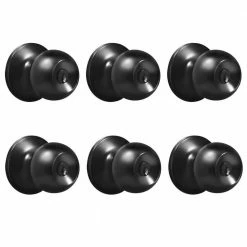 Discount ✨ Premier Lock Matte Black Entry Door Knob with 12 KW1 Keys Keyed Alike (6-Pack) 👍