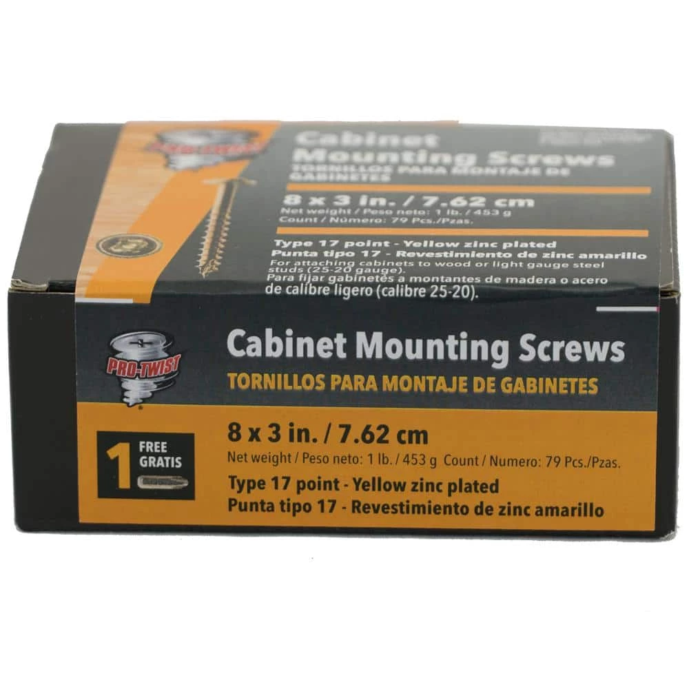 Outlet π₯° Pro-Twist #8 x 3 in. Combo Washer-Head Cabinet Screw (1 lb. Pack) π₯° 1 Outlet π₯° Pro-Twist #8 x 3 in. Combo Washer-Head Cabinet Screw (1 lb. Pack) π₯°
