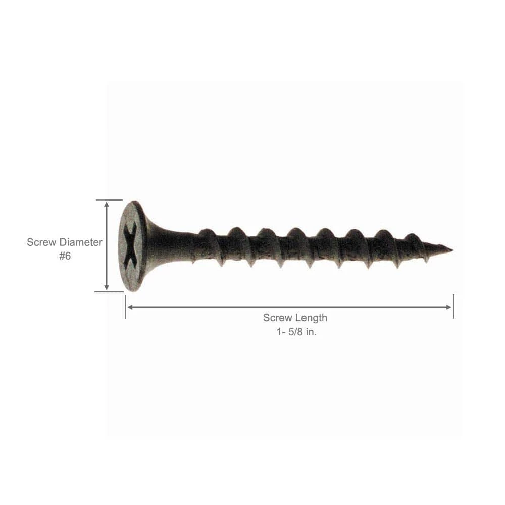 New π₯ Pro-Twist #6 x 1-5/8 in. Phillips Bugle-Head Coarse Thread Drywall Screw (5 lbs./Pack) β¨ 2 New π₯ Pro-Twist #6 x 1-5/8 in. Phillips Bugle-Head Coarse Thread Drywall Screw (5 lbs./Pack) β¨ - Image 2