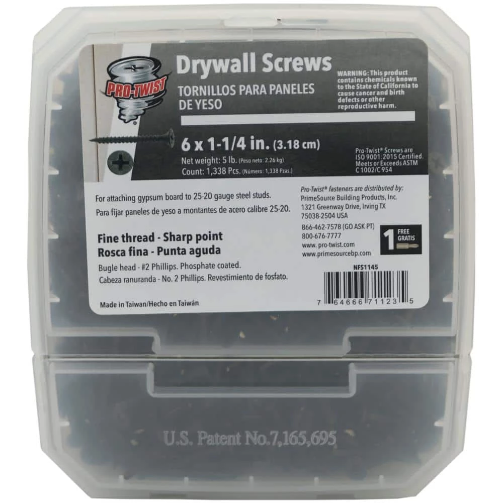 Best deal βοΈ Pro-Twist 1-1/4 in. Fine Drywall Screw (5 lbs./Box) π€© 1 Best deal βοΈ Pro-Twist 1-1/4 in. Fine Drywall Screw (5 lbs./Box) π€©