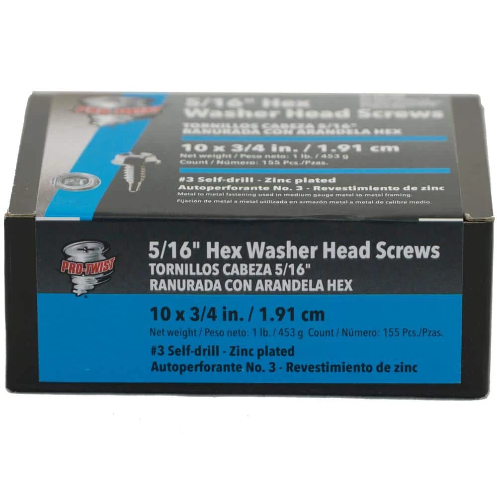 Buy 🔥 Pro-Twist #10 x 3/4 in. External Hex Flange Hex-Head Sheet Metal Screw (1 lb. Pack) ⌛ 1 Buy 🔥 Pro-Twist #10 x 3/4 in. External Hex Flange Hex-Head Sheet Metal Screw (1 lb. Pack) ⌛