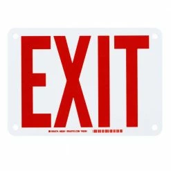 New ❤️ Brady 7 in. x 10 in. Glow-in-the-Dark Plastic Exit Sign 👍 -Premier Lock Sales red brady business signs 80281 40 1000