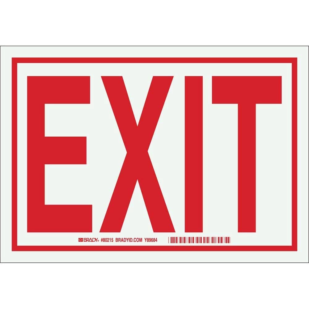 Deals ๐งจ Brady 7 in. x 10 in. Bordered Glow-in-the-Dark Plastic Exit Sign ๐ 1 Deals ๐งจ Brady 7 in. x 10 in. Bordered Glow-in-the-Dark Plastic Exit Sign ๐