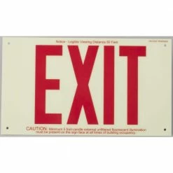 Brand new ✔️ Brady 8.5 in. H x 15 in. W Plastic Glow-in-the-Dark Frameless Exit Sign 😍