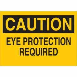 Outlet 💯 Brady 10 in. H x 14 in. W B-401 Plastic Caution Eye Protection Required Confined Space Sign ✔️