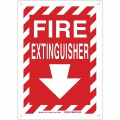 Buy ⌛ Brady 14 in. x 10 in. Plastic Fire Extinguisher with Arrow Safety Sign 👏