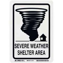 Deals 🤩 Brady 10 in. x 7 in. Glow-in-the-Dark Plastic Severe Weather Shelter Area Sign 🎁