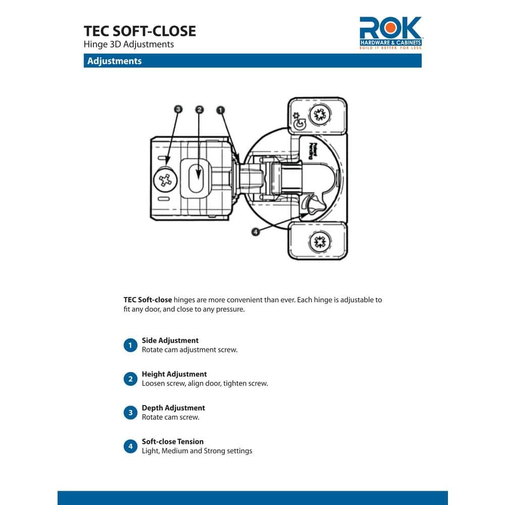 Buy 🔥 Rok 1/2 in. (35 mm) Overlay 108-Degree Soft Close Face Frame Cabinet Hinge (50-Pack) ✔️ 6 Buy 🔥 Rok 1/2 in. (35 mm) Overlay 108-Degree Soft Close Face Frame Cabinet Hinge (50-Pack) ✔️ - Image 6