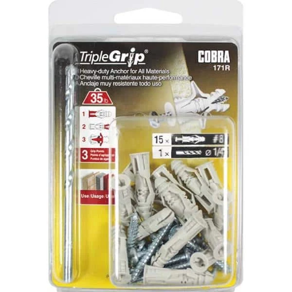 Deals ✨ Triple Grip TripleGrip #8 Grey Anchors with Screws (15-Pack) ✨ 2 Deals ✨ Triple Grip TripleGrip #8 Grey Anchors with Screws (15-Pack) ✨ - Image 2
