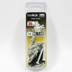 Best deal 🎁 Triple Grip TripleGrip #8 Grey Plus black and White Screws (5-Piece and 5-Piece) 🔥 -Premier Lock Sales triple grip hollow wall anchors 171sdbw c3 1000