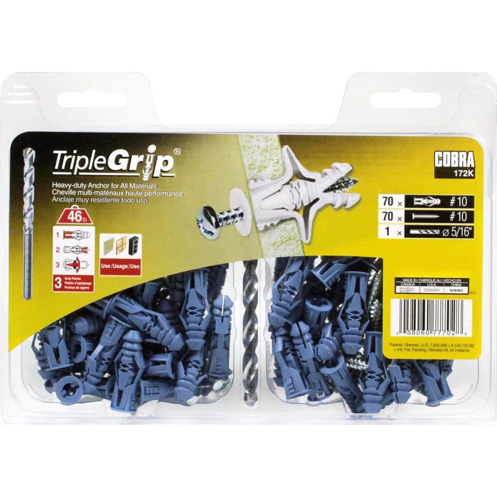 Promo ๐ Triple Grip #10 x 1-1/2 in. Anchors with Screws (70-Pack) โญ 3 Promo ๐ Triple Grip #10 x 1-1/2 in. Anchors with Screws (70-Pack) โญ - Image 3