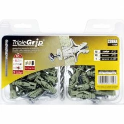 Flash Sale 🎁 Triple Grip #12 Green Anchors with Screws (40-Pack) ⌛ -Premier Lock Sales triple grip hollow wall anchors 173k c3 1000