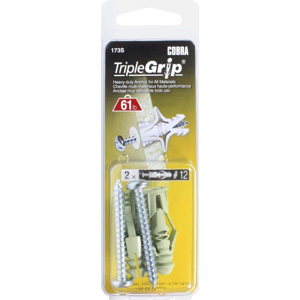 Cheap π Triple Grip #12 1-3/4 in. Anchors with Screws (2-Pack) π 2 Cheap π Triple Grip #12 1-3/4 in. Anchors with Screws (2-Pack) π - Image 2