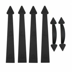 Best Pirce 🔥 WINSOON Decorative Garage Door Hardware Couch House Carriage Accents Faux Hinges Curb Appeal Kit, Black (4-Hinges, 2-Handles) 👍